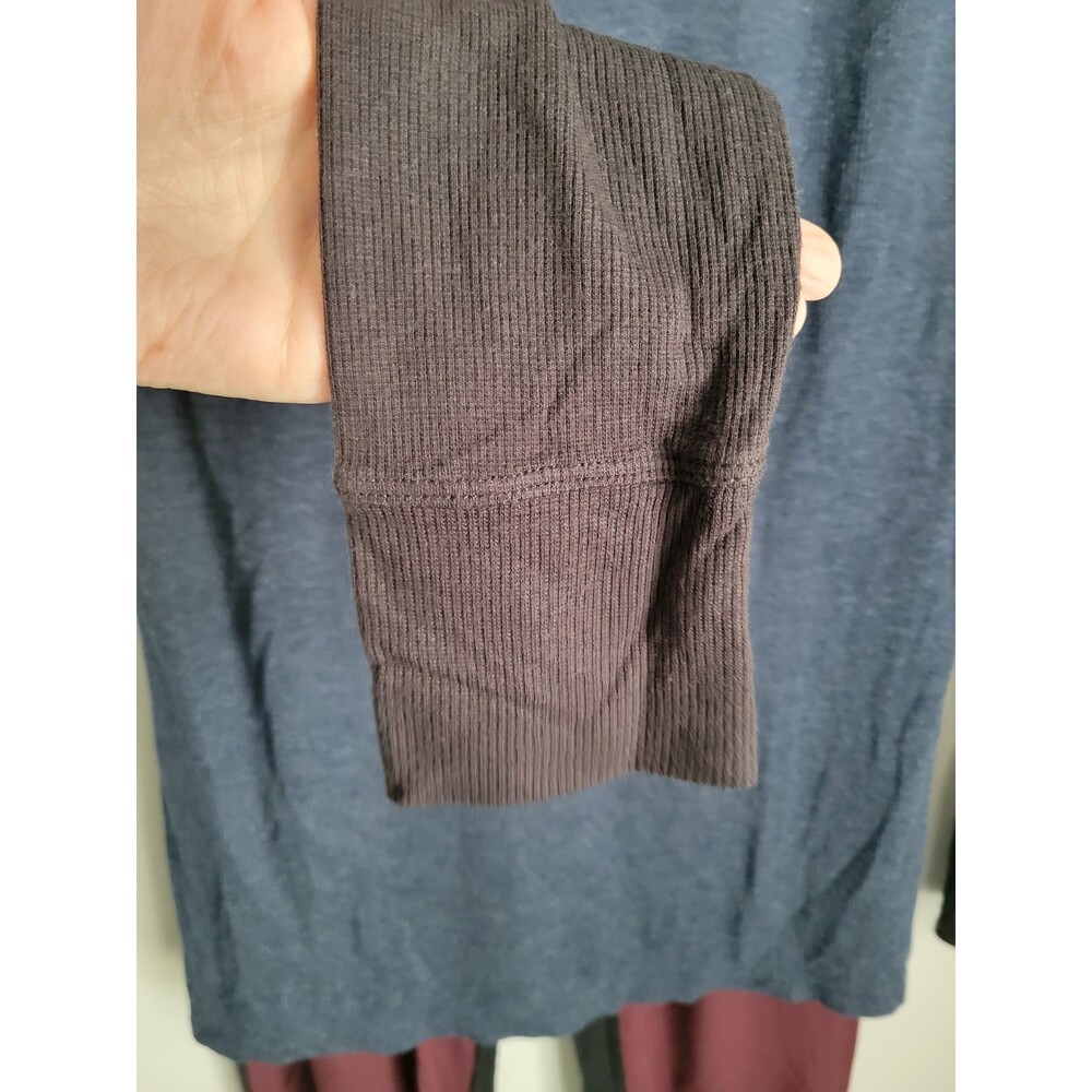 Tommy John Lounge Henley  Medium Blue Black Maroon Thermal/cotton Jogger Set XS - Picture 3 of 8